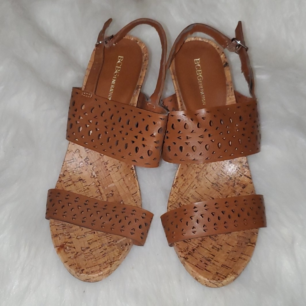 BCBGenaration Size 9. 5 B Brown Wedges - Picture 2 of 9